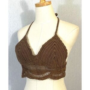 Hand crocheted brown bikini top Fits B-C cups